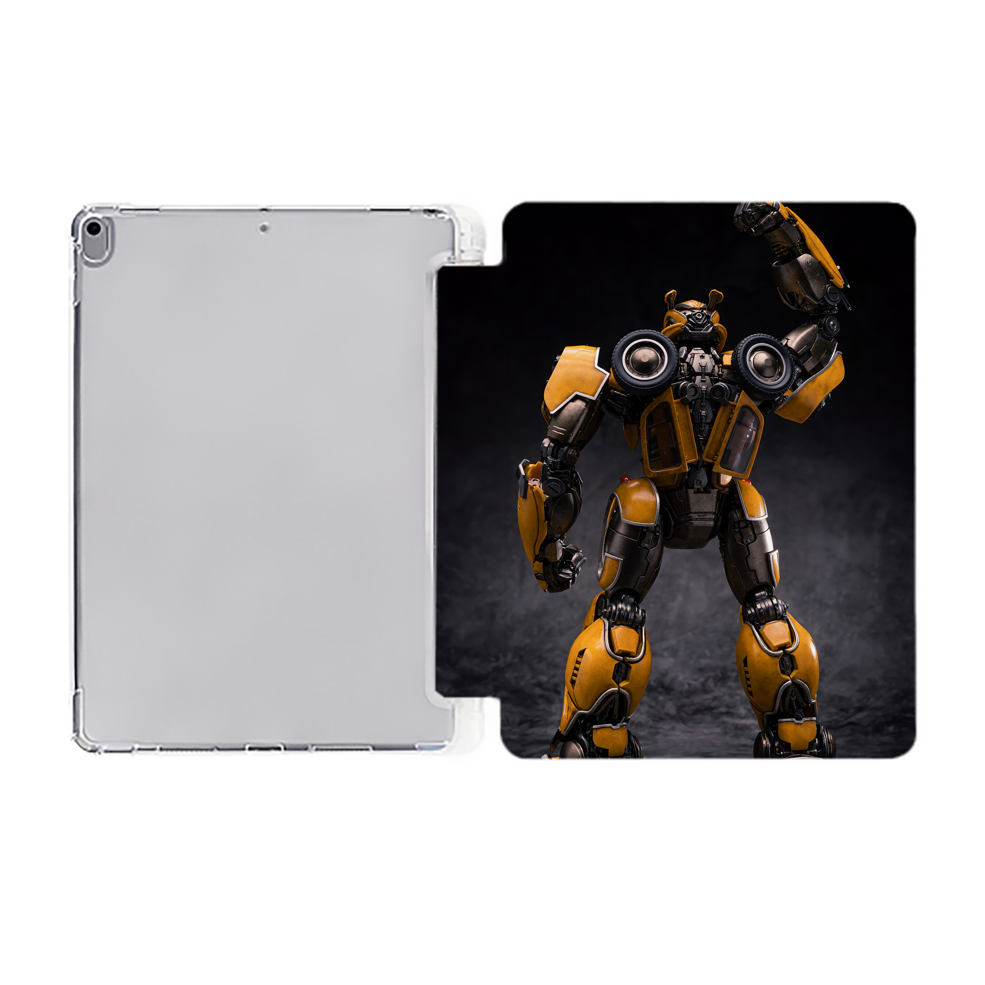 （画像用） Transformers トランスフォーマー IPad ケース ペン収納付き 三つ折りスタンド PUレザー×シリコン 対応機種9.5/10.5/10.9インチ